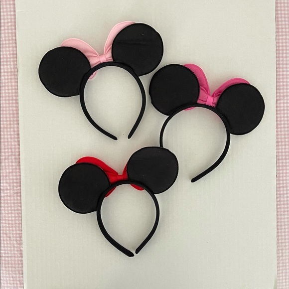 Headband, Girls Mouse Ears, Mini Mouse inspired - Picture 2 of 8